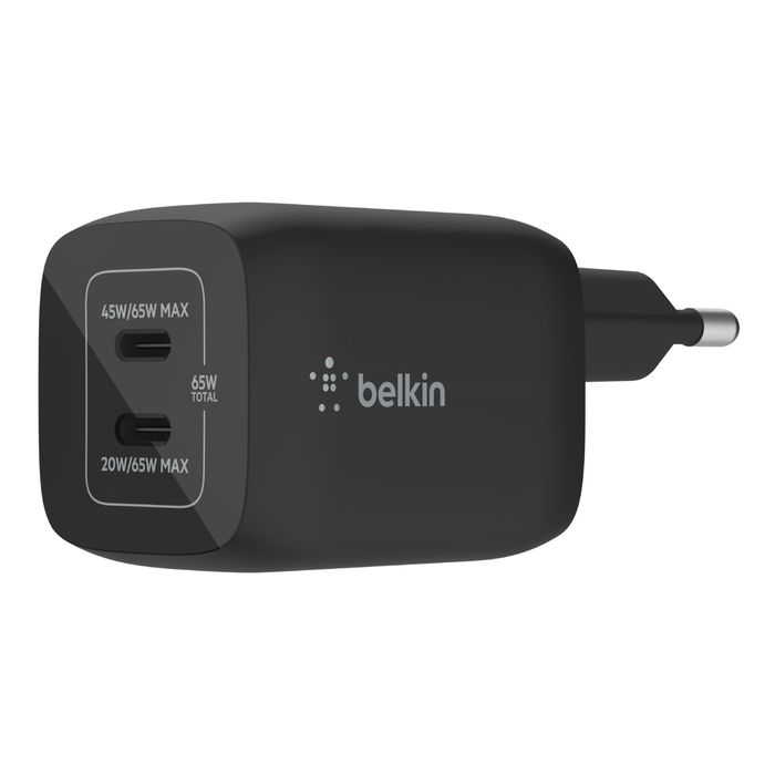 BELKIN 65 W DUAL USB-C GAN/LADEGERAET MIT POWER DELIVER 3.0