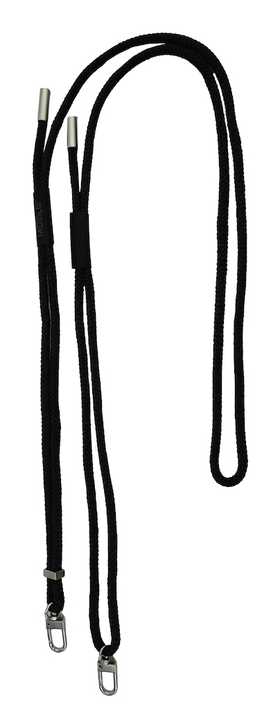 ADJUSTABLE LANYARD - BLACK - 2/ATTACHMENT POINTS 2 SOFT O-RINGS