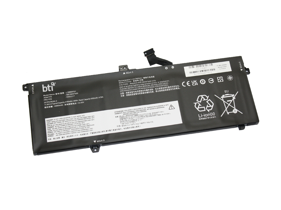 BTI 6C BATTERY THINKPAD X395/X390 X13 OEM:02DL019