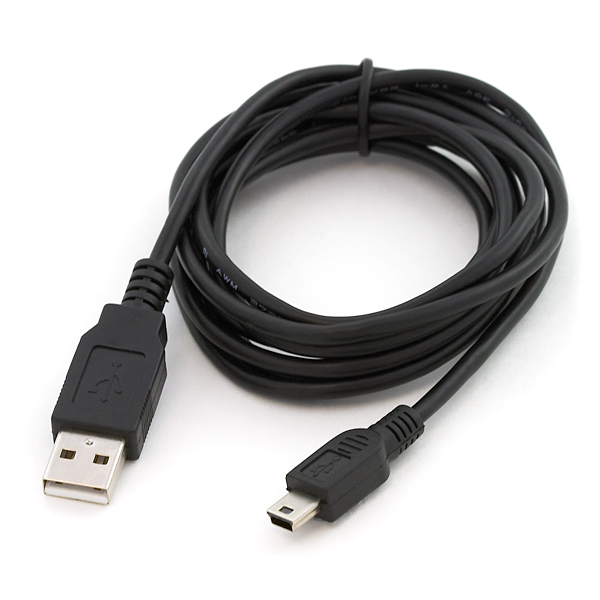 5M USB 2.0 CABLE BLACK/USB-A TO MINIUSB 5PIN