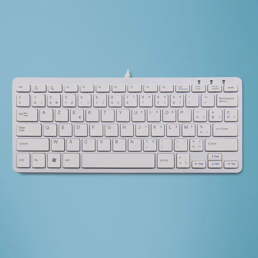 R-GO COMPACT KEYBOARD AZERTY/BE WHITE WIRED