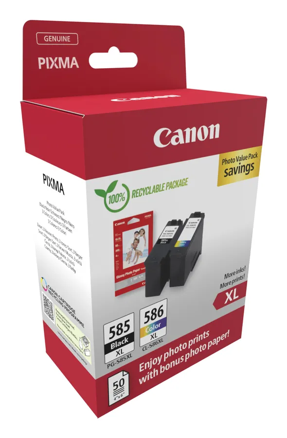 PG-585XL/CL-586XL PHOTO VALUE/4X6 PHOT PAPER(GP-501 50SHEETS)