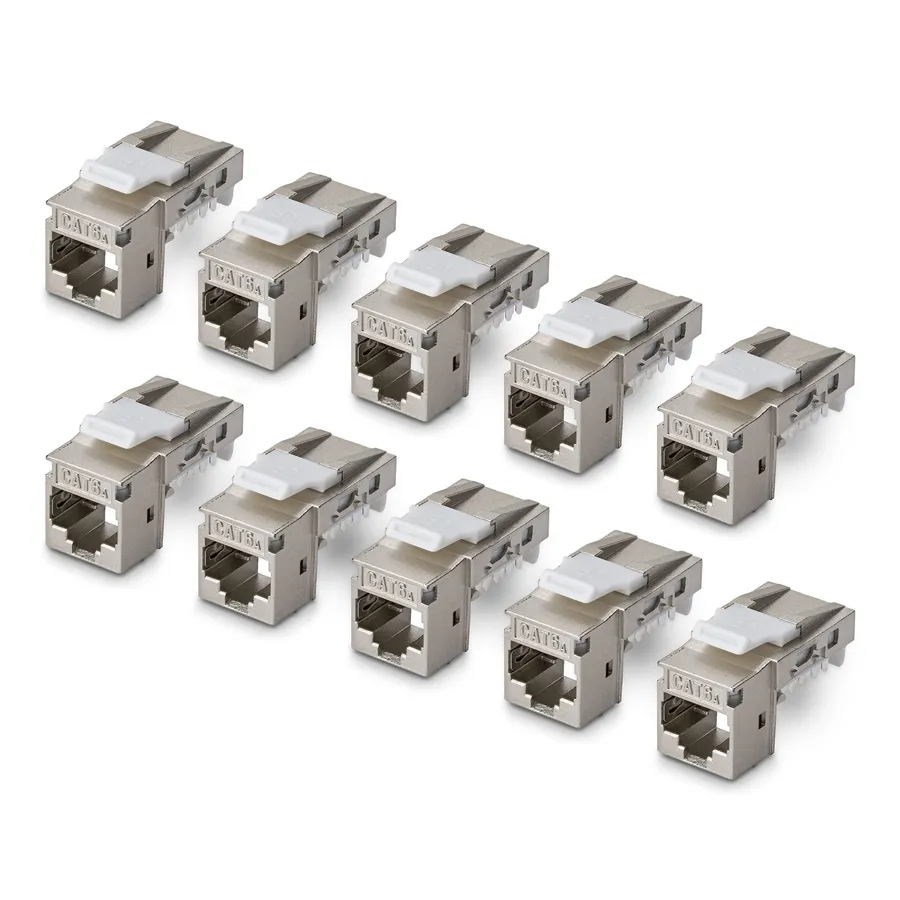 CAT6A KEYSTONE JACK 10-PACK/10-PACK90-DEGREE/TOOLLESS/SHIELD