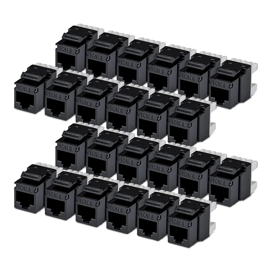 CAT6 KEYSTONE JACK 24-PACK/24-PACK180-DEGREE 110 PUNCH DOWN