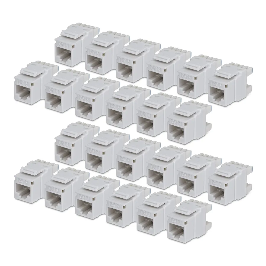 CAT6 KEYSTONE JACK 24-PACK/24-PACK180-DEGREE 110 PUNCH DOWN