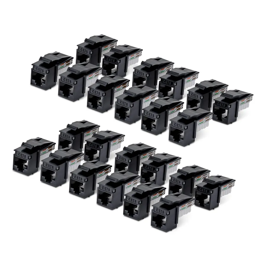 CAT6 KEYSTONE JACK 24-PACK/24-PACK90-DEGREE 110 PUNCH DOWN