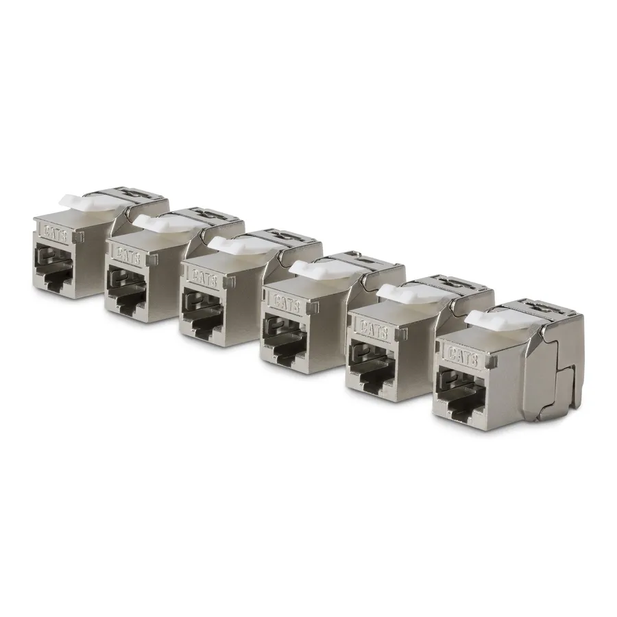 CAT8 KEYSTONE JACK 6-PACK/6-PACK180-DEGREE/TOOLLESS/SHIELD