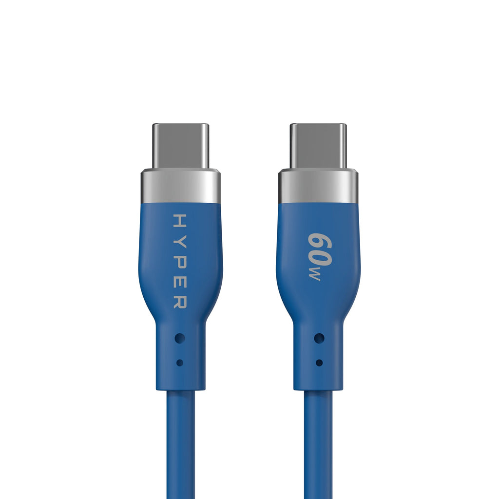HYPERHYPERJUICE FLEX USB-C/SILICONE CHARGING CABLE - BLUE