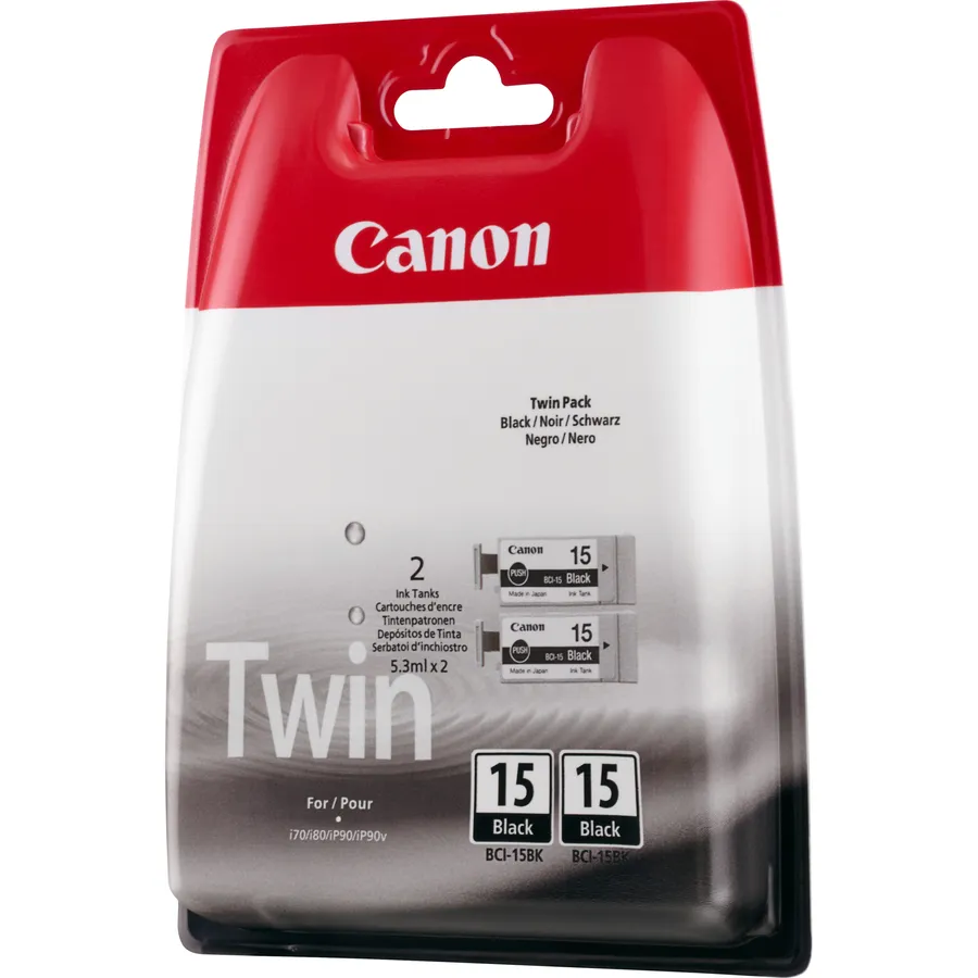 BCI-15 BLK BLACK INK CARTRIDGE/2-PACK F/ I70