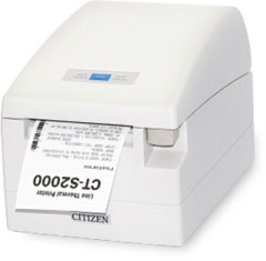 Thermal printer; Serial + USB; Internal 230V PSU; Label version; PNE Sensor; White