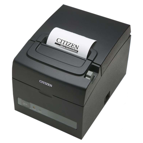 Thermal printer; Serial + USB interfaces, integrated PSU, Black