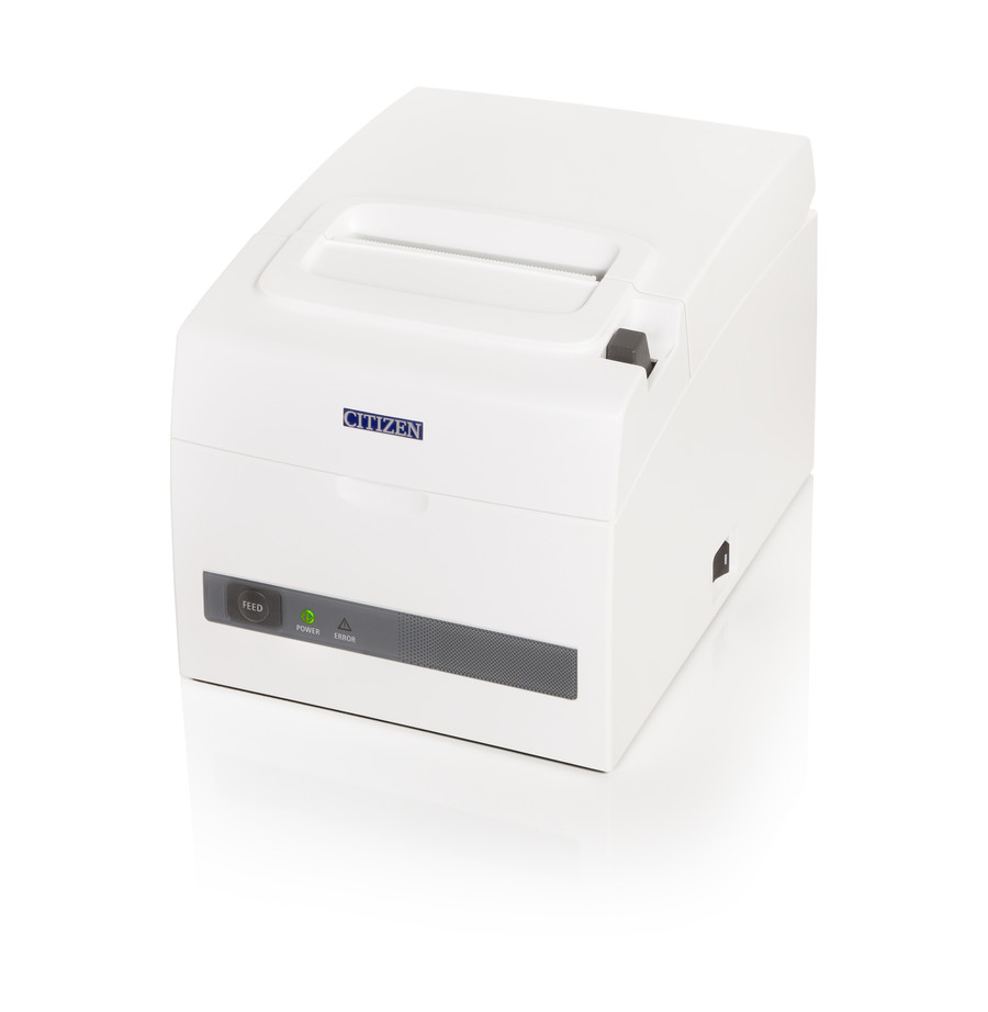 Thermal printer; Serial + USB interfaces, integrated PSU, Pure White