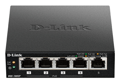 5-PORT DESKTOP POE+ SWITCH/GIGABIT IN