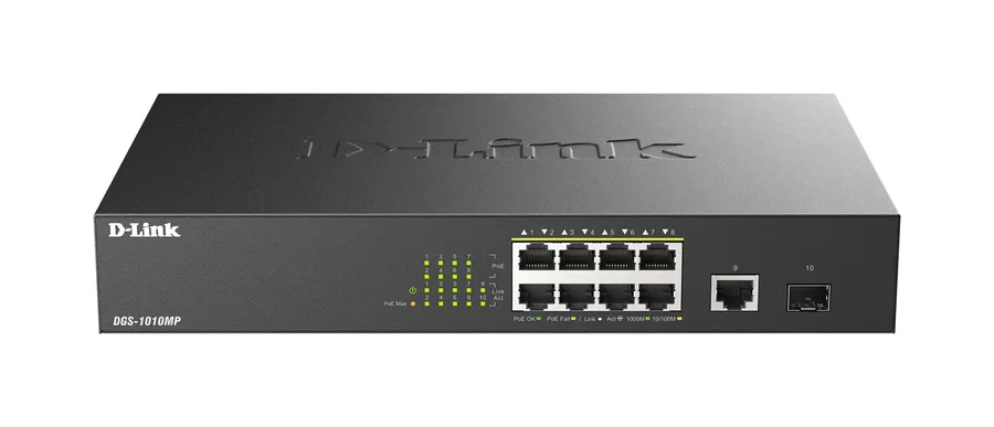 10-PORT SMART POE 1G SWITCH/8X 1G POE+ 1X SFP 1X 1G LAN
