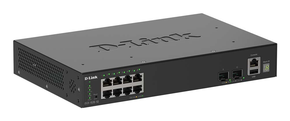 10-PORT 1G SMART STACK SWITCH/2X 10G SFP+ 8X 1G LAN