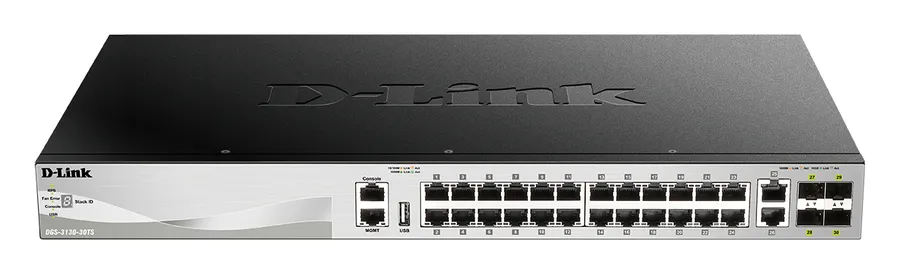 30-PORT STACKABLE SWITCH/24X1G 2X10G CU 4XSFP+ LAYER 3
