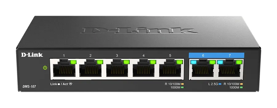 7-PORT UNMANAGED SWITCH/5X1G 2X2.5G FANLESS