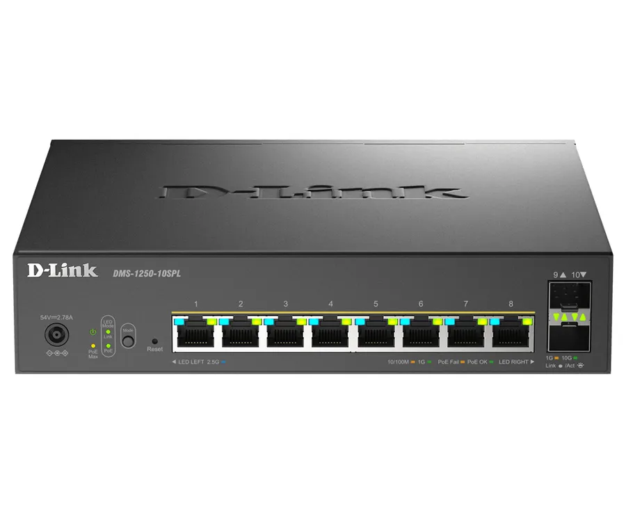 10-PORT POE MULTI-GIGABIT SMART/MANAGED SWITCH 120W POE