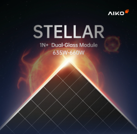 Panou Solar Fotovoltaic Monocristalin AIKO STELLAR 1N+ Dual-Glass, N- Type ABC, 645W, 23.9% Module Efficiency, 2382x1134x30mm, lungime cablu + 400mm/-200mm, IP68, 144 celule [6X24]
