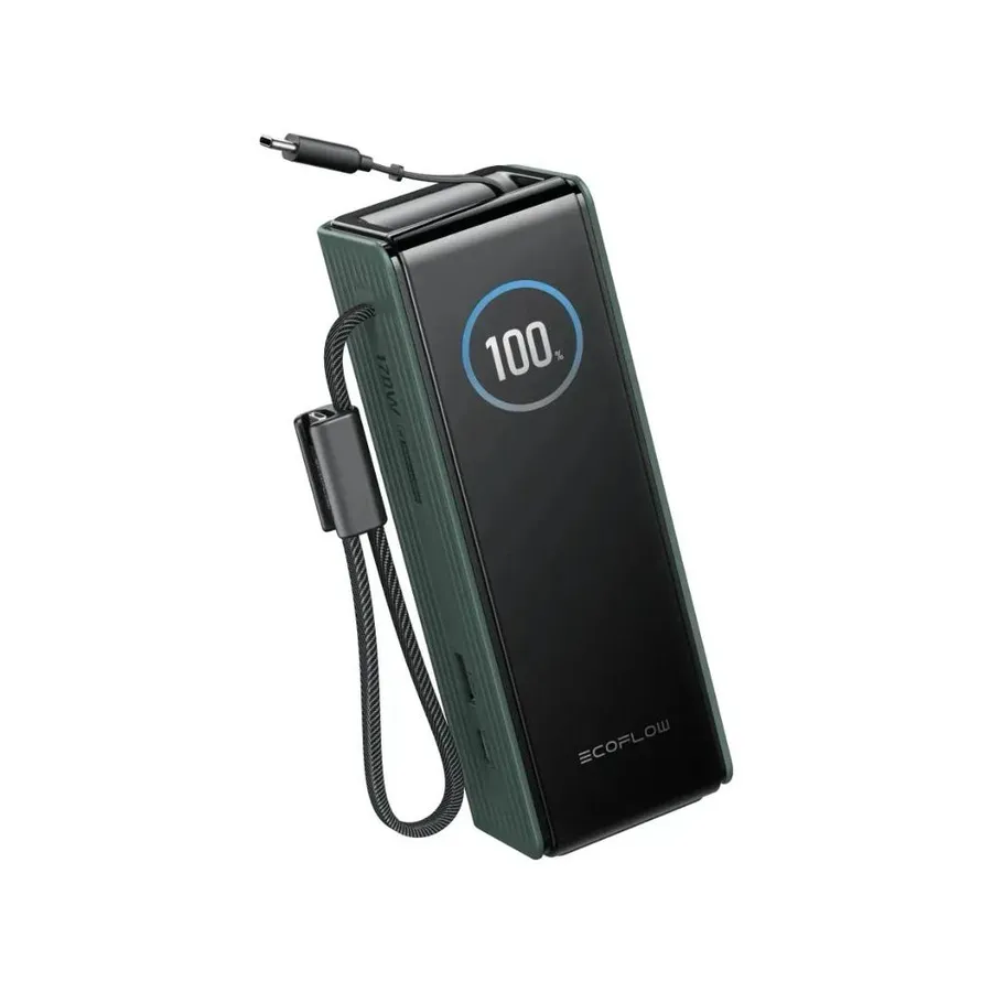 Baterie externa EcoFlow Rapid 25.000 mAh, 170W, cu cabluri USB-C, USB-C, USB-A, Verde