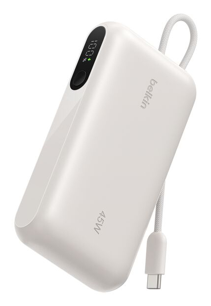 BOOSTCHARGE PWRBANK W/ DISPLAY/SAND / 10000MAH W/ USB-C CABLE