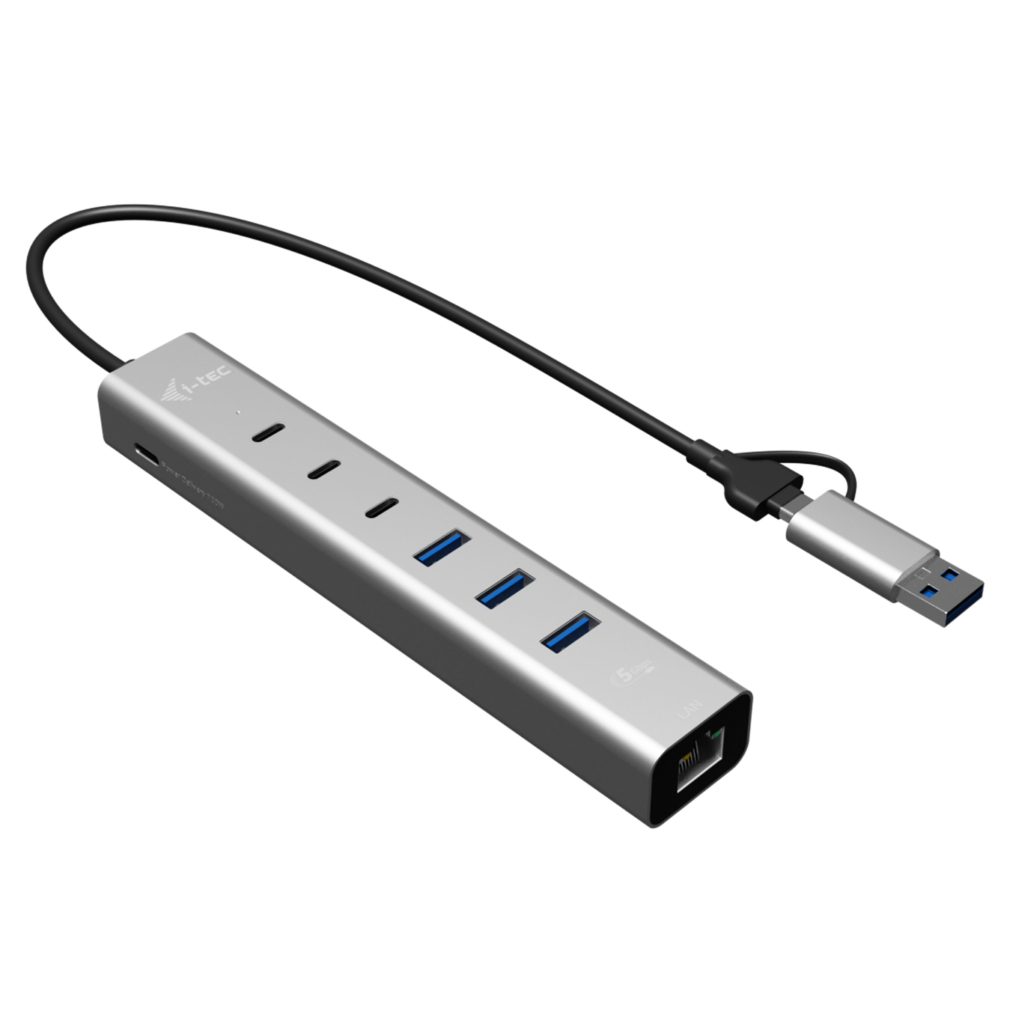 I-TEC METAL HUB 6 PORT LAN PD/3X USB-C 3X USB-A LAN PD 85W