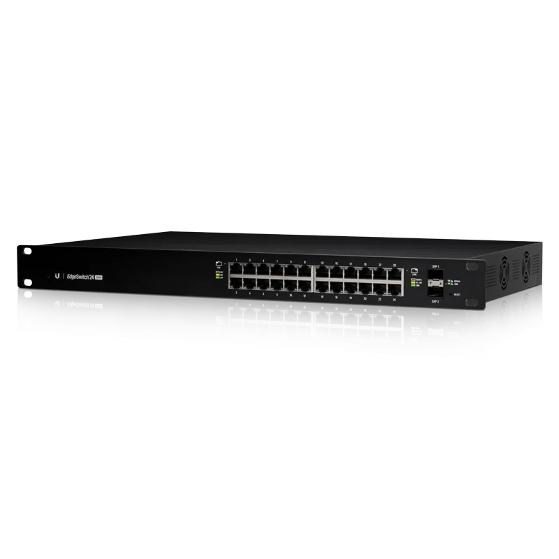 Ubiquiti EdgeSwitch 24/24 Gigabit RJ45 Ports/2 SFP Ports/250W/PoE+/ES-24-250W - imaginea 3