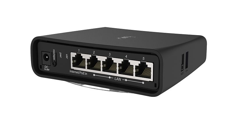 MikroTik home AC Access Point RBD52G-5HacD2HnD-TC, hAP ac2, 2.4/5 GHz, 5x Gigabit, Tower Case - imaginea 4