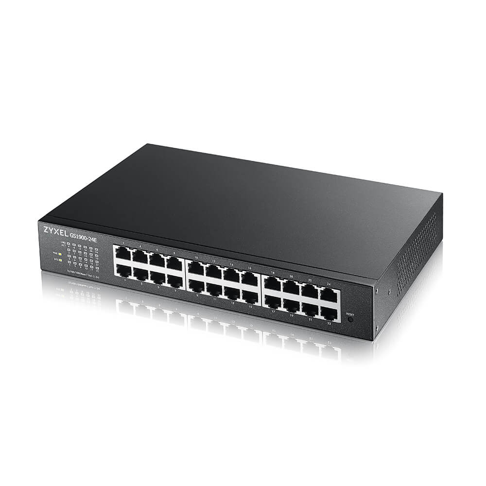 Zyxel Switch smart managed Layer2 24 Port - 24x 1 GbE - PoE Budget 130 Watt - 12x PoE at - 19" - GS1900-24EP
