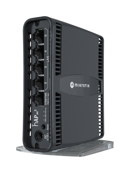 MikroTik home AX Access Point C52iG-5HaxD2HaxD-TC, hAP ax2, 2.4/5 GHz AX, 5x Gigabit, Tower Case