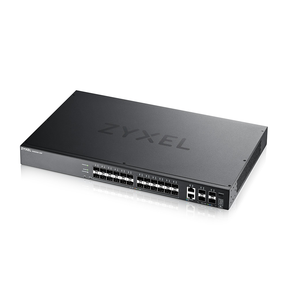 Zyxel Switch full managed Layer3 30 Port - 24x SFP - 2x 10 GbE - 4x SFP+ - 19" - NebulaFlex Pro - XGS2220-30F