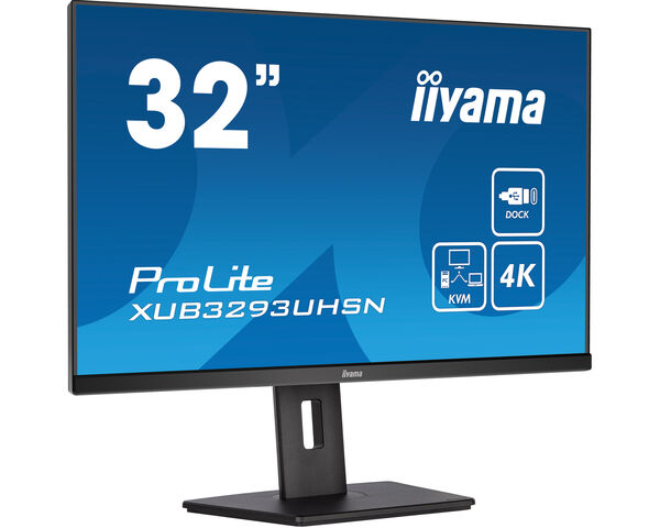 iiyama TFT 31,5"/80,0cm iiyama ProLite XUB3293UHSN *negru* KVM-Switch, USB-C-Dock si LAN Anschluss