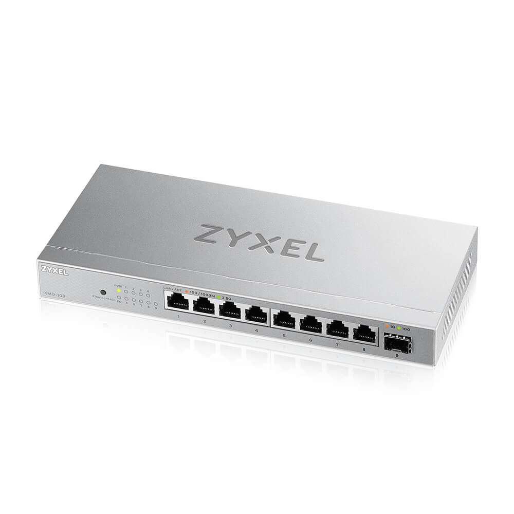 Zyxel Switch unmanaged Layer2 8 Port - 8x 10/2.5 GbE - 1x SFP+, Desktop - fara ventilator - XMG-108-ZZ0101F