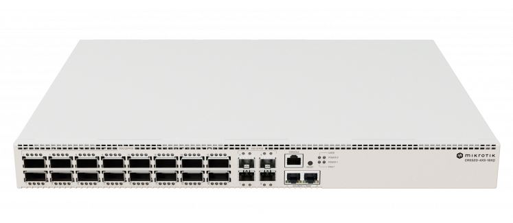 MikroTik Cloud Router Switch CRS520-4XS-16XQ-RM, 2x 10GB RJ45, 4x 25G SFP28, 16x 100G QSFP28, Rackmount