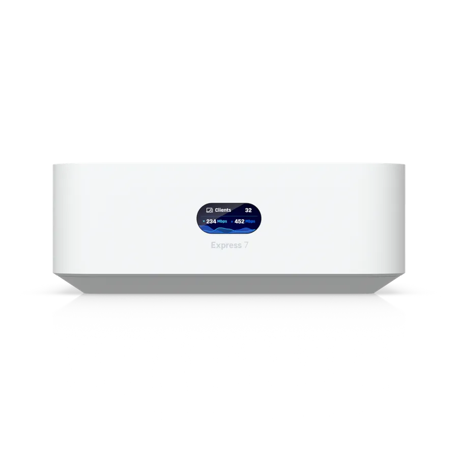 Ubiquiti Express 7 - UniFi OS Console - 2.3 Gbps IDS/IPS - 1x 10 GbE - 1x 2,5 GbE - 30+ Devices - WIFI7 - BE10600 - UX7