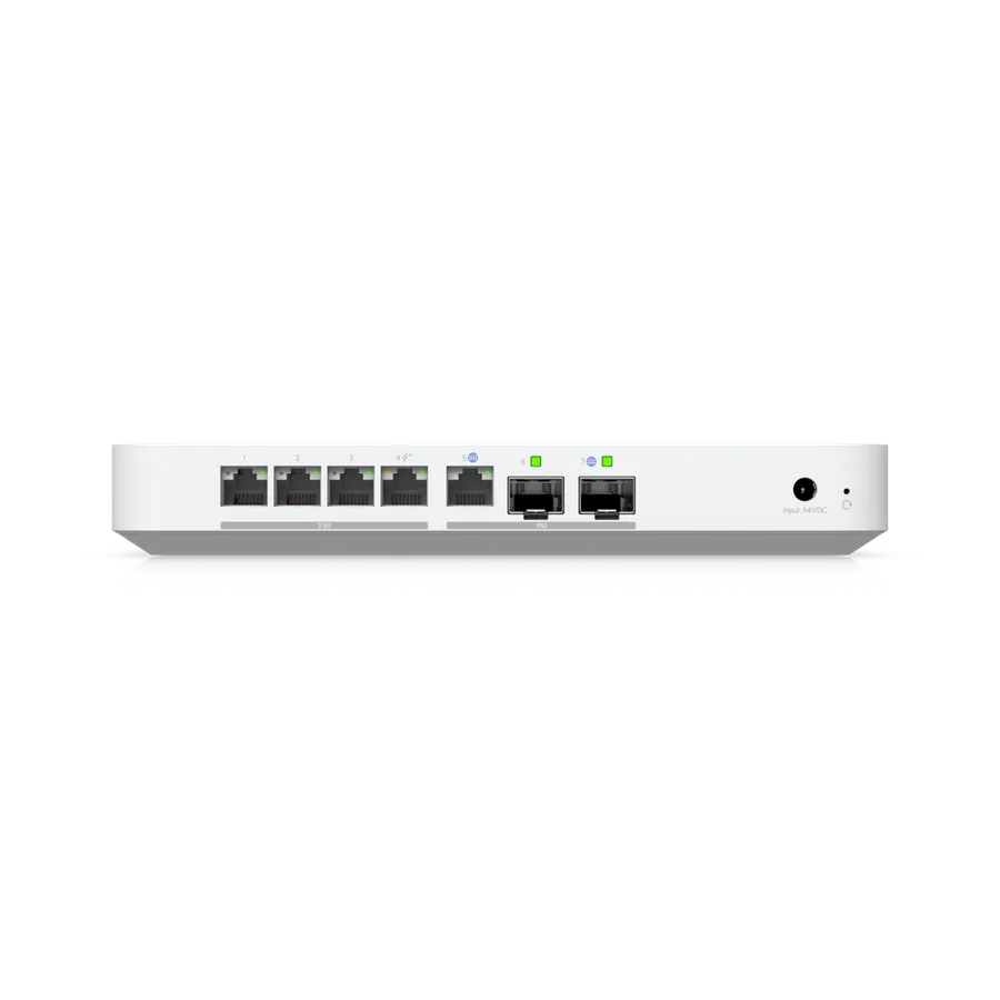 Ubiquiti UniFi Gateway Fiber - 5 Gbps - 1x 10GbE - 4x 2.5GbE - 1x PoE+ - 2x SFP+ - UXG-Fiber - imaginea 3
