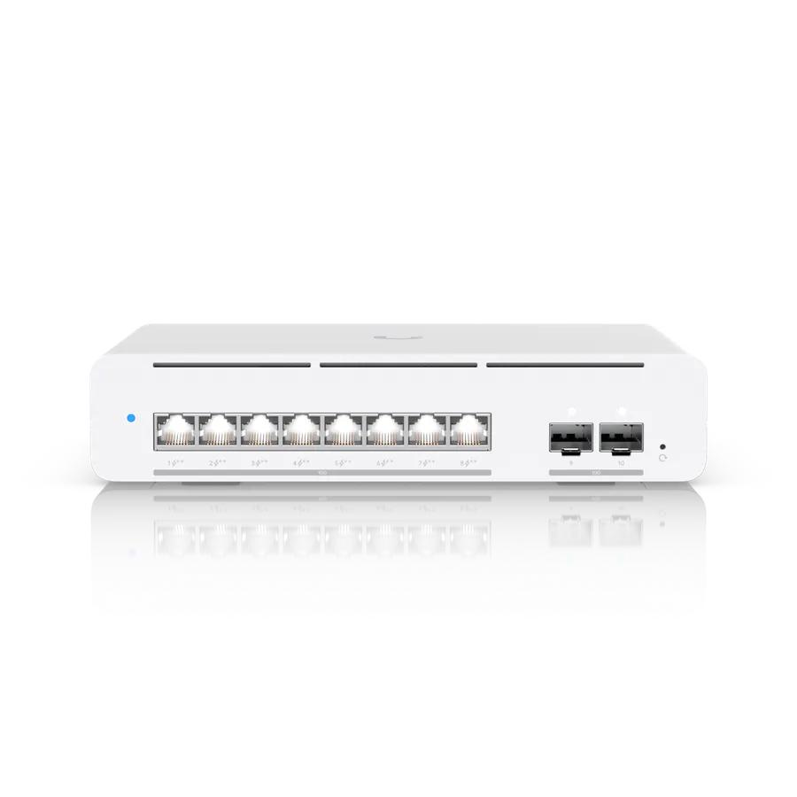 Ubiquiti Switch full managed Layer3 10 Port - 8x 10 GbE - PoE Budget 155W - 8x PoE bt - 2x SFP+ - Desktop/Wall - UniFi - USW-Pro-XG-8-PoE