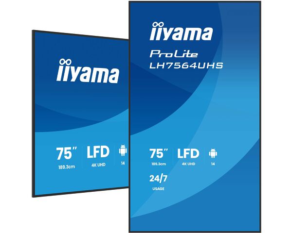 iiyama TFT 74,5"/189cm iiyama ProLite LH7564UHS - 24/7 *negru*
