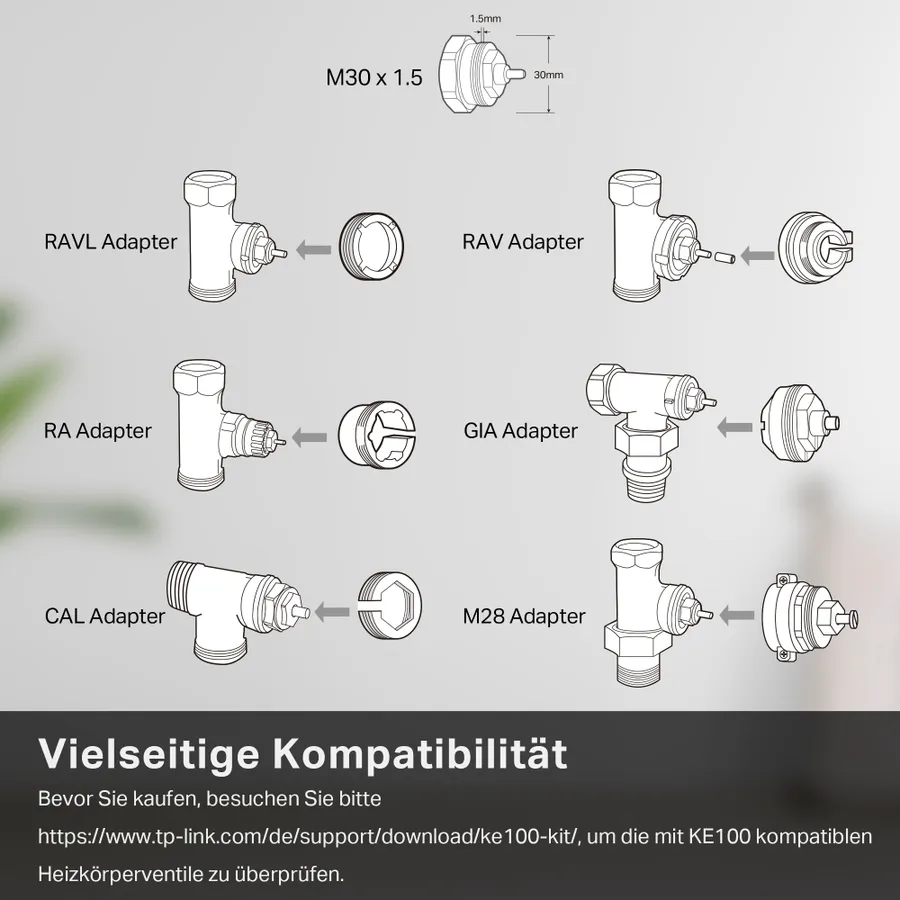 TP-Link - KASA - Smart Home - Intelligentes Heizkorperthermostat Starter Kit - KE100 KIT