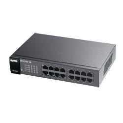 Zyxel Switch unmanaged Layer2 16 Port - 16x 1 GbE - 19" - fara ventilator - GS1100-16 V4
