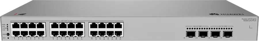 Huawei Datacom Huawei Switch full managed L2 28 Port - 24x GbE - PoE Budget 195W - 24x PoE at - 2x 2,5GbE SFP + 2x SFP+ - 19" - S220S-24LP4JX - eKit - imaginea 3
