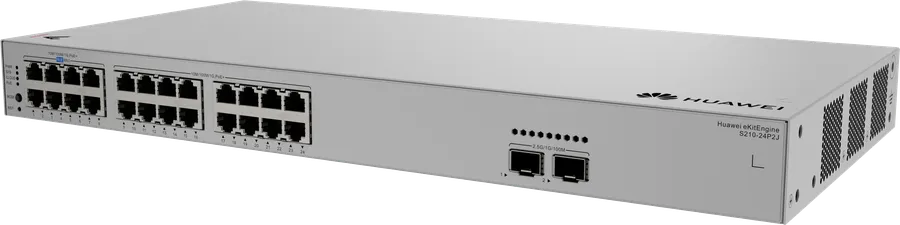 Huawei Datacom Huawei Switch full managed L2 26 Port - 24x GbE - PoE Budget 400W - 24x PoE at - 2x 2,5GbE SFP - 19" - S210-24P2J - eKit