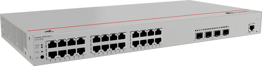 Huawei Datacom Huawei Switch full managed L2 28 Port - 24x GbE - PoE Budget 400W - 24x PoE at - 4x SFP+ - 19" - S220-24P4X - eKit