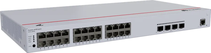 Huawei Datacom Huawei Switch full managed L2+ 28 Port - 24x GbE - PoE Budget 400W - 24x PoE at - 4x SFP+ - 19" - iStack - S310-24P4X - eKit
