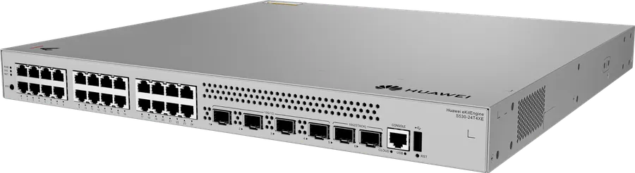 Huawei Datacom Huawei Core Switch full managed L3 28 Port - 24x GbE - 4x SFP+ - 2x SFP+ iStacking - 19" - S530-24T4XE - eKit Huawei