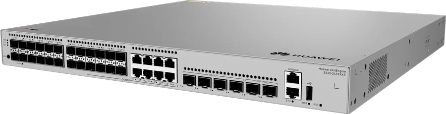 Huawei Datacom Huawei Core Switch full managed L3 28 Port - 16x SFP + 8x GbE/SFP Combo-Ports - 4x SFP+ - 2x SFP+ iStacking - 19" - S530-24ST4XE - eKit