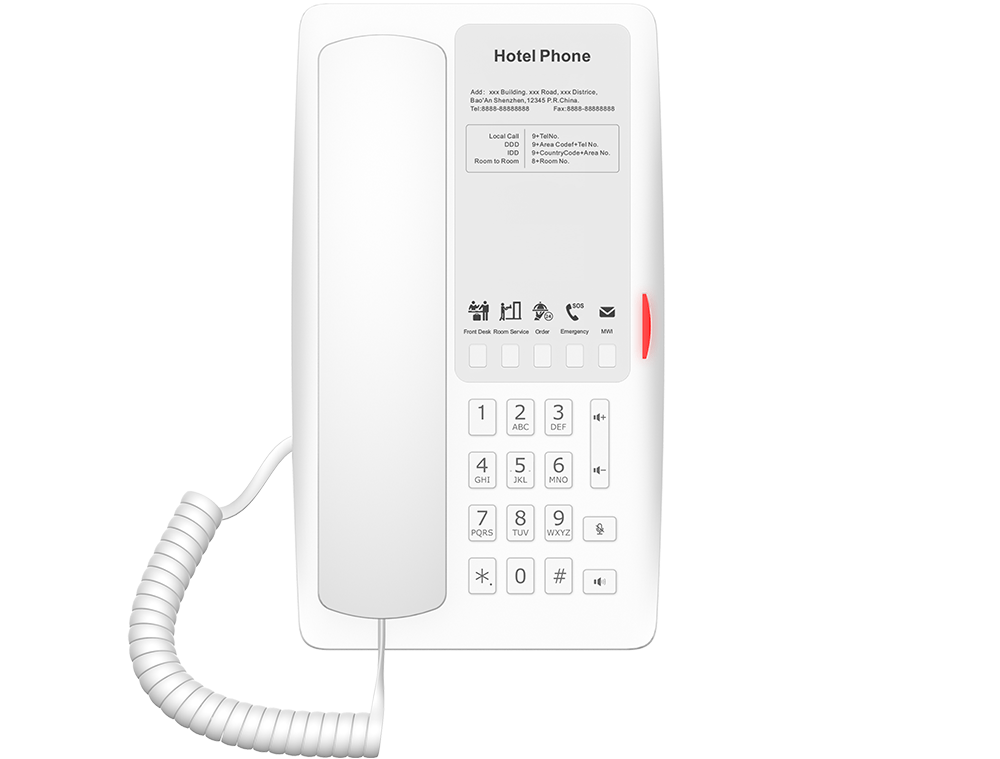 Fanvil H4-White, H4 White Hospitality Phone/SIP