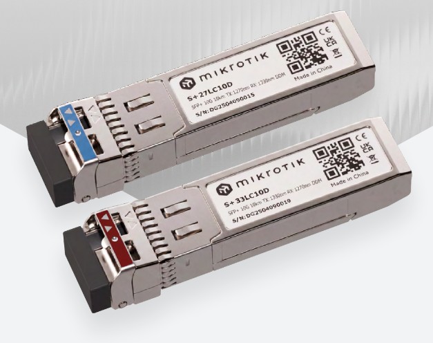 Mikrotik Accesorii Pair of SFP modules, S+27LC10D (10G SM T1270nm/R1330nm) + S+33LC10D (10G SM T1330nm/R1270nm) LC