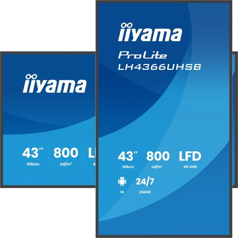 iiyama TFT 43,0"/108cm iiyama ProLite LH4366UHSB-B1AG - 24/7 *negru*