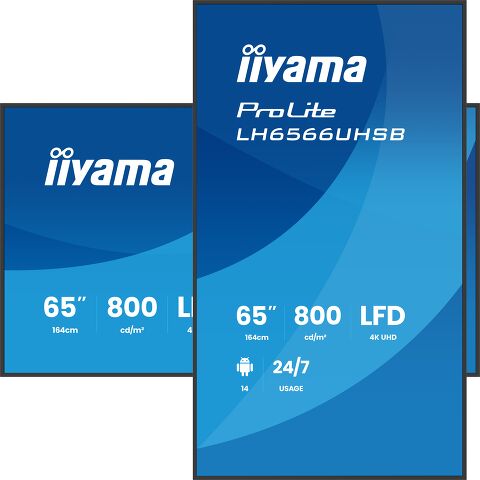 iiyama TFT 65,0"/163,8cm iiyama ProLite LH6564UHS - 24/7 *negru*